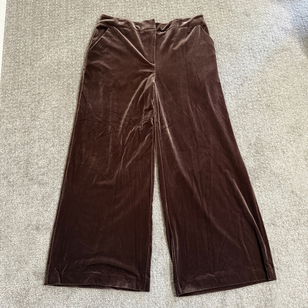 Sofia Jeans Velvet‎ Wide Leg Pants French Toast Brown Size 16 Luxury Evening - Picture 2 of 10